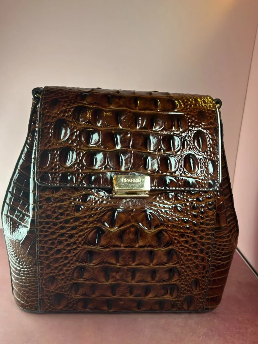 BRAHMIN MARGO CROCODILE-EMBOSSED CROSSBODY BAG - Picture 3 of 12